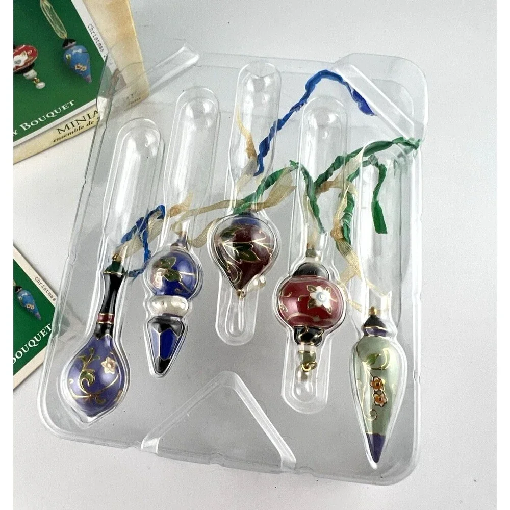 Hallmark Holiday Bouquet Miniature Ornament Set 2004 Keepsake 5 Piece Boxed